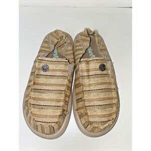 Skechers Raffia Stripe Slip On Shoes Summer Natural Size 6